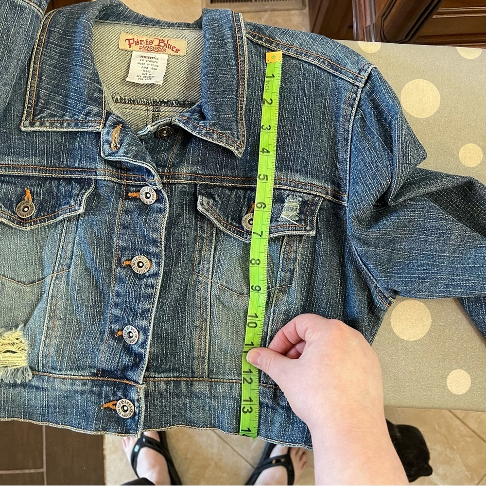 Paris Blues Cropped Blue Denim Jacket - Picture 13 of 14